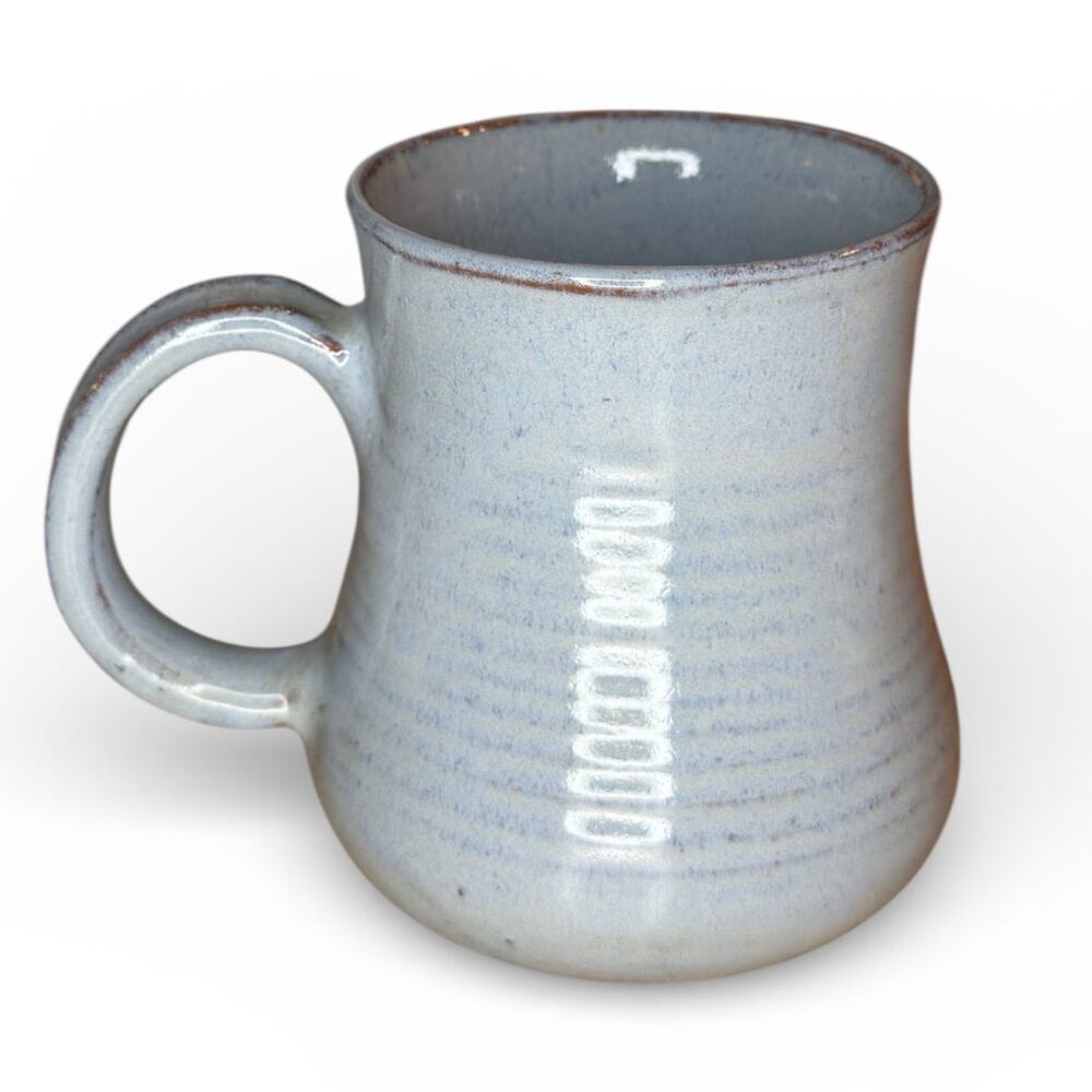 Handmade Signed Strasburg VA Art Studio Pottery Mug Blue Gray Cottage Farmhouse